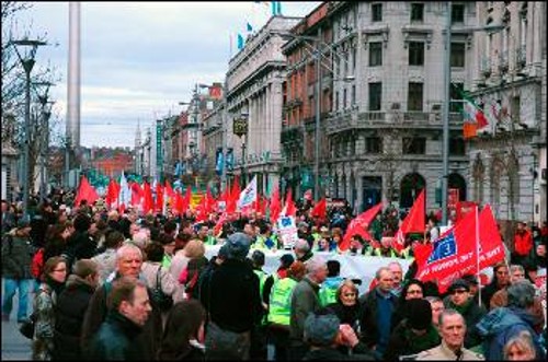 Από παλιότερη κινητοποίηση των Ιρλανδών εργαζομένων ενάντια στα μέτρα λιτότητας
